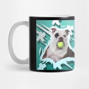 Cute The Dog With Ball- vector art the dog Mug